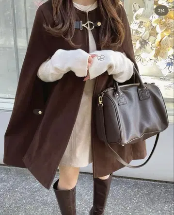 오그 Ogue. 클래시컬 벨트 케이프 코트 케이프 코트 판초 블랙