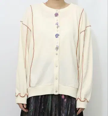 이즈스칼라 553205: 바이컬러 멜로우 와플 가디건