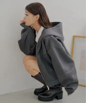 Chico 치코 W 지퍼 볼륨 슬리브 후드 파카