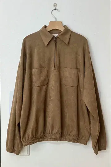 Sasquatchfabrix. / 21aw 스웨이드풍 하프 지퍼 티셔츠