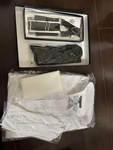 결혼식 신랑 윙카라 셔츠 LL 사이즈 잡화 6점 세트 포함