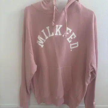 MILKFED. 핑크 후드 부착 후드티