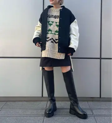 [ 새상품급 ] 유나이티드 애로우즈 Remme 니하이 부츠 24cm