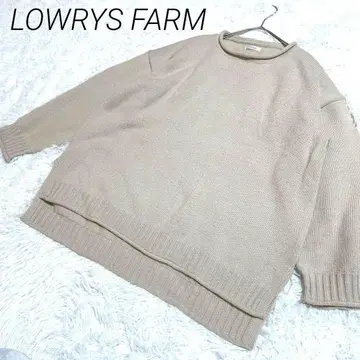 LOWRYS FARM 베이지 오버 사이즈 니트 부드러운 소재 캐주얼
