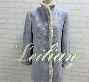 새상품급 Leilian 그레이 라이트 블루 코트 버튼 포함