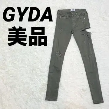 GYDA SIDE RIPPED 스키니 데님 사이드립드 스키니 데미지