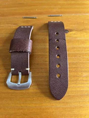 20mm Cassis 브라운 가죽 시계 밴드