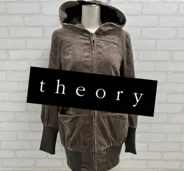 새상품급 theory 후드 부착 브라운 후드티