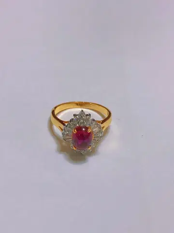 클래식 디자인 빨간색 보석 반지