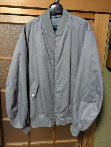 무인양품 MUJI 나무 열매로 만든 카포크 혼방 솜 블루종 L 그레이