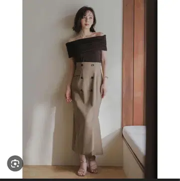 Anuans 아뉴앙스 더블 버튼 펜슬 스커트