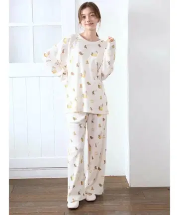 젤라또피케 허니 베어 패턴 풀오버, 롱 팬츠 상하의 세트