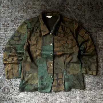 레어 90s 올 패턴 셔츠 레트로 그린 아트 vintage 구제 의류