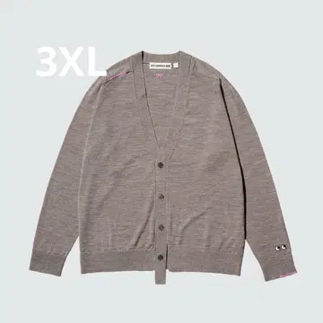 [ 새상품급 ] UNIQLO 안야 힌드마치 V넥 가디건 브라운 3XL