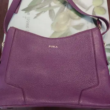 FURLA 보라색 가죽 숄더백