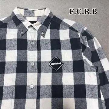 F.C.R.B 플란넬 블록 체크 버튼 다운 셔츠 S