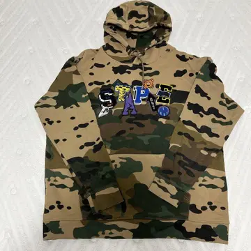 STAPLE 카모플라쥬 자수 로고 후드티 3XL
