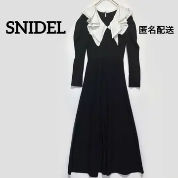 스나이델 롱 플레어 원피스 블랙