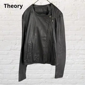 8563 새상품급 Theory 싱글 라이더 자켓 양가죽 램 가죽 블랙 S