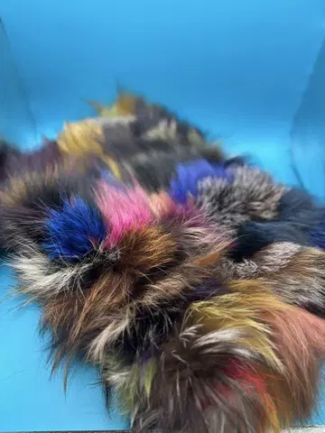 컬러풀 퍼 핸드백 약 30cm x 25cm