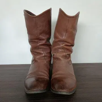 천연 가죽 브라운 가죽 웨스턴 부츠