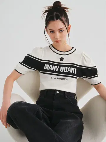 LILY BROWN x MARY QUANT 니트 반팔 풀오버