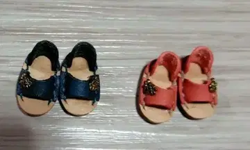 미디 브라이스 샌들 오렌지 다크 블루 2켤레 새상품급