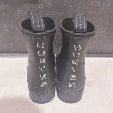 HUNTER 블랙 숏 레인부츠 US5