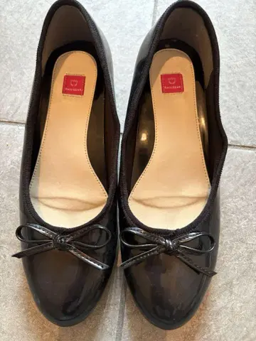 히미코 레인  블랙 리본 포함 레인슈즈 24cm 에나멜