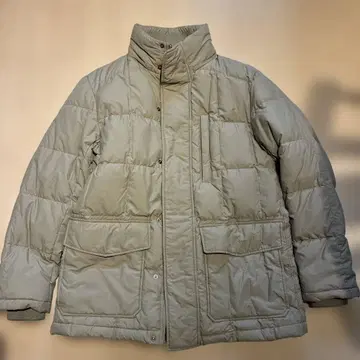 UNIQLO 남성용 베이지 다운 자켓 탈부착 가능한 퍼 후드