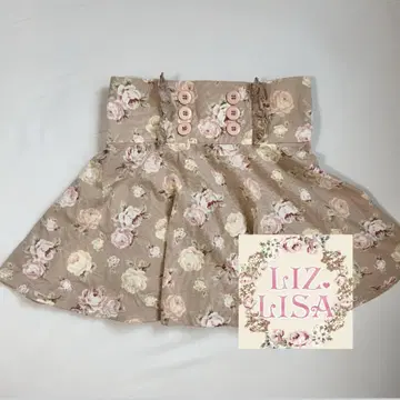 LIZ LISA 플라워 프린트 로즈 패턴 플레어 스커트 히메갸루 히메로리