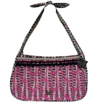ANNA SUI 플라워 레이스 핸드백 버터플라이 모티브 숄더 가능