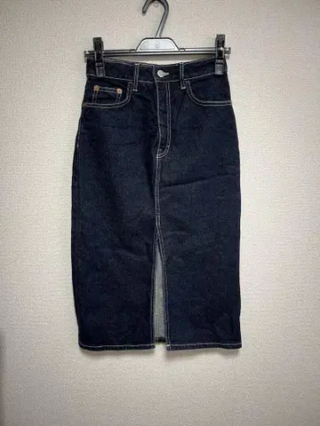 ZARA 다크 블루 타이트 스커트 무릎 아래 기장