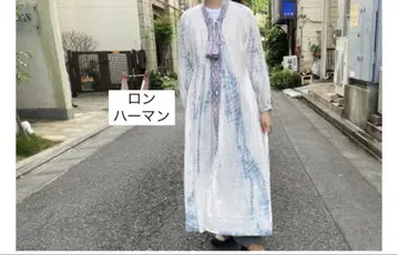 론 허먼 타이 다이 염색 태슬 자수 롱 원피스