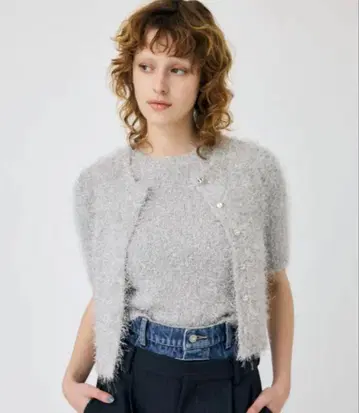moussy SHAGGYGLITTERKNIT 네이비 가디건