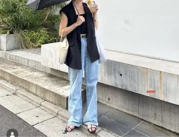 맥피 라이트 블루 스트레이트 데님 34