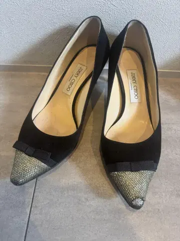 JIMMY CHOO 하이힐 38.5 블랙/실버