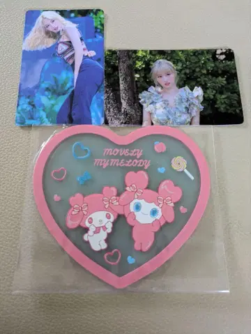TWICE 산리오 콜라보 클리어 러버 코스터 모모링 & 트레카 2장