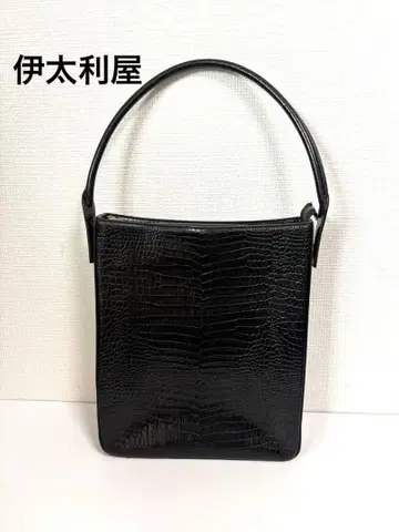 이타리야 엠보 가죽 숄더백 블랙