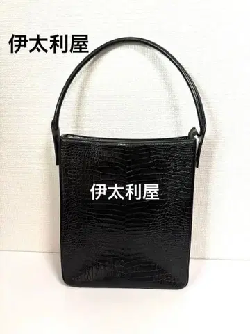 이타리야 엠보 가죽 숄더백 블랙