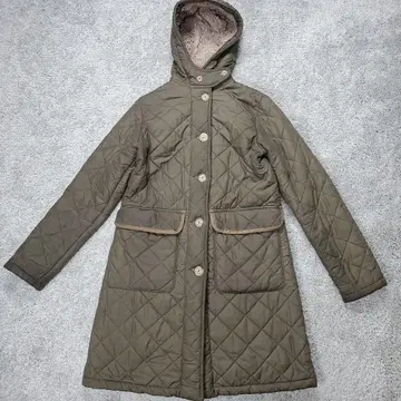 매킨토시 보아 안감 퀼팅 코트 올리브 후드 영국제