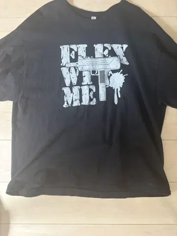 FLEX WITH ME 그래픽 티셔츠 블랙