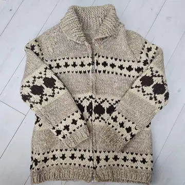 60's~70's 빈티지 YKK 알루미늄 지퍼 카우친 스웨터