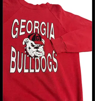 80s 빈티지 GEORGIA BULLDOGS 래글런 맨투맨 USA