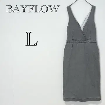 베이플로우 살로펫 [ L ] 오버롤 스커트 그레이 데님 등 트임