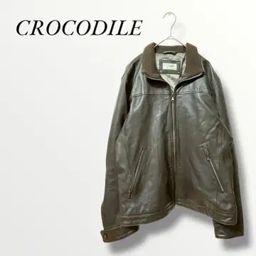 CROCODILE 크로커다일 가죽 자켓 양가죽 브라운