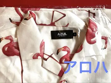 플라밍고 패턴 하와이안 셔츠 화이트 프리 사이즈 미개봉 새상품 익명 배송