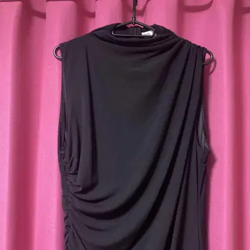 블랙 드레이프 슬리브리스 튜닉 롱 기장 가을/겨울 제품 미사용품