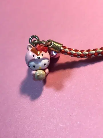 헬로키티 지역 한정 키티 끈 스트랩 다람쥐 도토리 핑크