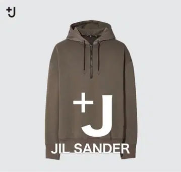 UNIQLO 유니클로 +J 드라이 맨투맨 하프 지퍼 후드티 (긴팔)